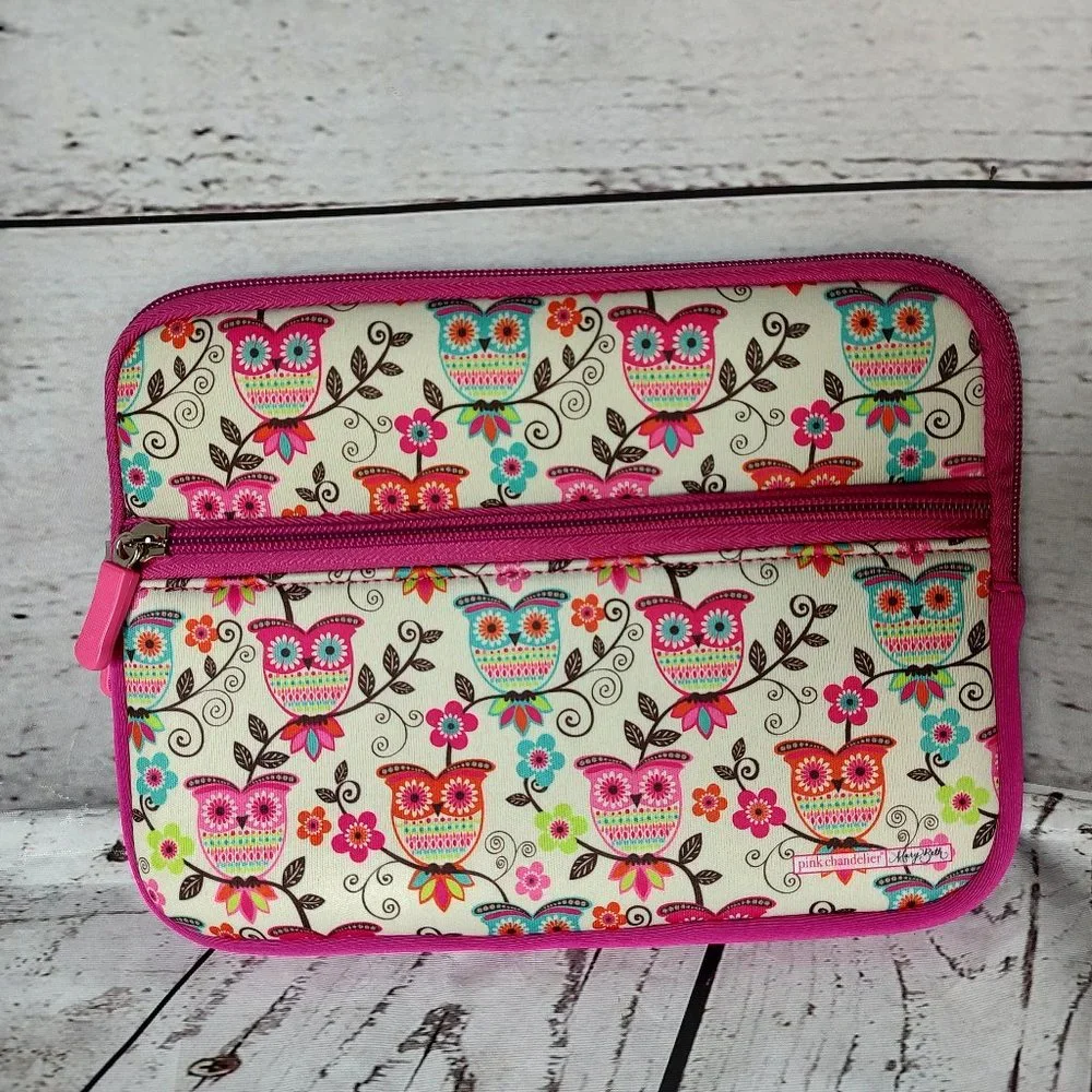 Owl Padded Zipper Tablet Case Pink